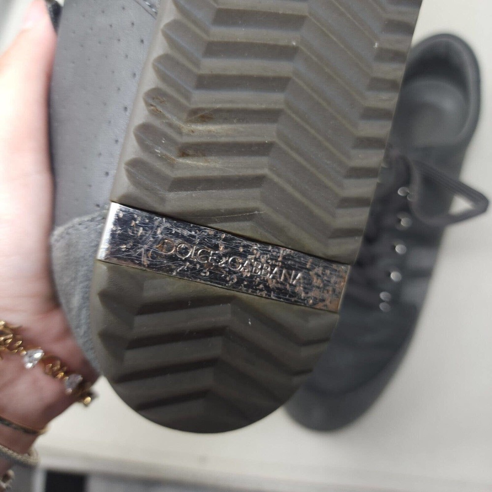 Dolce Gabbana Mens Sneakers CS0904 Gray Suede Leather Casual Trainers Shoes 10 - Picture 9 of 11